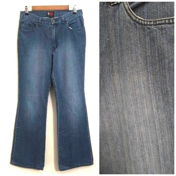 Vintage  NYJeans New York & Company Striped High Rise Bootcut Jeans Sz 8 - Picture 2 of 8